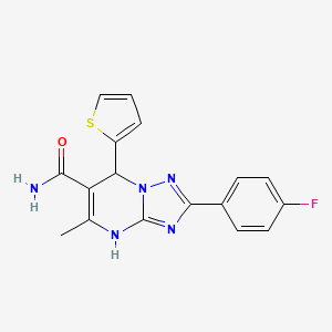 molecular formula C17H14FN5OS B7755704 2-(4-Fluorophenyl)-5-methyl-7-thiophen-2-yl-4,7-dihydro-[1,2,4]triazolo[1,5-a]pyrimidine-6-carboxamide 