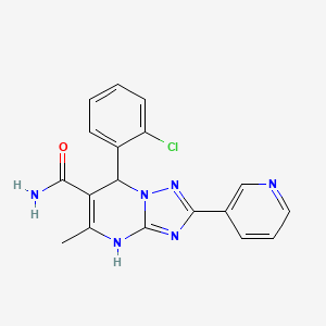 molecular formula C18H15ClN6O B7755705 7-(2-Chlorophenyl)-5-methyl-2-pyridin-3-yl-4,7-dihydro-[1,2,4]triazolo[1,5-a]pyrimidine-6-carboxamide 
