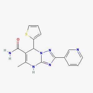 molecular formula C16H14N6OS B7755709 5-Methyl-2-pyridin-3-yl-7-thiophen-2-yl-4,7-dihydro-[1,2,4]triazolo[1,5-a]pyrimidine-6-carboxamide 
