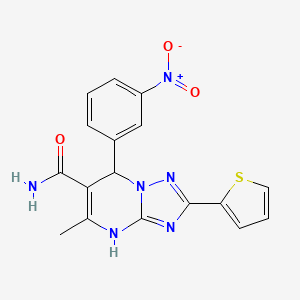molecular formula C17H14N6O3S B7755717 5-methyl-7-(3-nitrophenyl)-2-(thiophen-2-yl)-4H,7H-[1,2,4]triazolo[1,5-a]pyrimidine-6-carboxamide 