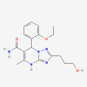 molecular formula C18H23N5O3 B7755722 7-(2-Ethoxyphenyl)-2-(3-hydroxypropyl)-5-methyl-4,7-dihydro[1,2,4]triazolo[1,5-a]pyrimidine-6-carboxamide 