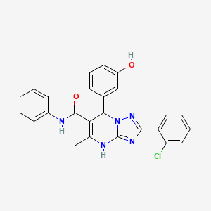 molecular formula C25H20ClN5O2 B7755733 2-(2-chlorophenyl)-7-(3-hydroxyphenyl)-5-methyl-N-phenyl-4,7-dihydro[1,2,4]triazolo[1,5-a]pyrimidine-6-carboxamide 