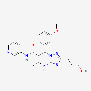 molecular formula C22H24N6O3 B7755737 2-(3-hydroxypropyl)-7-(3-methoxyphenyl)-5-methyl-N-pyridin-3-yl-4,7-dihydro[1,2,4]triazolo[1,5-a]pyrimidine-6-carboxamide 