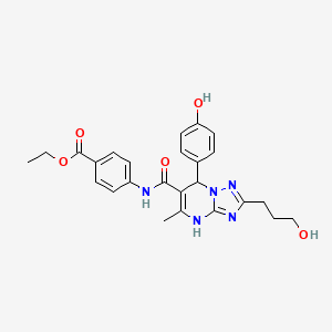 Ethyl 4-[[7-(4-hydroxyphenyl)-2-(3-hydroxypropyl)-5-methyl-4,7-dihydro-[1,2,4]triazolo[1,5-a]pyrimidine-6-carbonyl]amino]benzoate