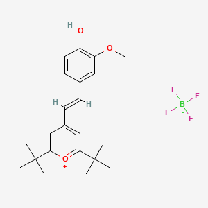 molecular formula C22H29BF4O3 B7755755 4-[(E)-2-(2,6-ditert-butylpyrylium-4-yl)ethenyl]-2-methoxyphenol;tetrafluoroborate 