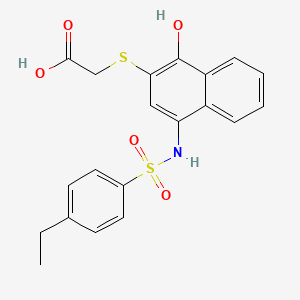 molecular formula C20H19NO5S2 B7755781 [(4-{[(4-Ethylphenyl)sulfonyl]amino}-1-hydroxy-2-naphthyl)thio]acetic acid 