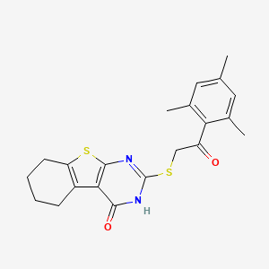 molecular formula C21H22N2O2S2 B7755791 2-[(4-Hydroxy-5,6,7,8-tetrahydro[1]benzothieno[2,3-d]pyrimidin-2-yl)sulfanyl]-1-(2,4,6-trimethylphenyl)ethanone 