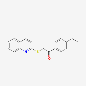 molecular formula C21H21NOS B7755805 1-(4-Isopropylphenyl)-2-((4-methylquinolin-2-yl)thio)ethanone 