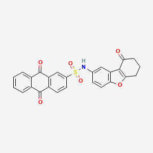 molecular formula C26H17NO6S B7755813 9,10-dioxo-N-(9-oxo-6,7,8,9-tetrahydrodibenzo[b,d]furan-2-yl)-9,10-dihydroanthracene-2-sulfonamide 