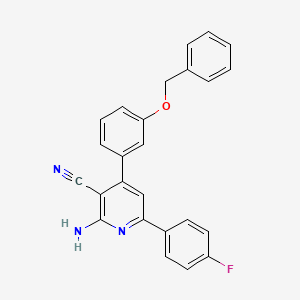 molecular formula C25H18FN3O B7755819 2-Amino-4-(3-(benzyloxy)phenyl)-6-(4-fluorophenyl)nicotinonitrile 