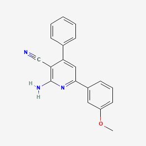 molecular formula C19H15N3O B7755824 2-Amino-4-phenyl-6-(3-methoxyphenyl)pyridine-3-carbonitrile 