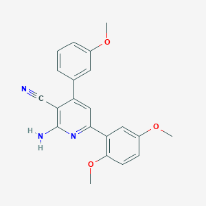 molecular formula C21H19N3O3 B7755831 2-Amino-6-(2,5-dimethoxyphenyl)-4-(3-methoxyphenyl)pyridine-3-carbonitrile 
