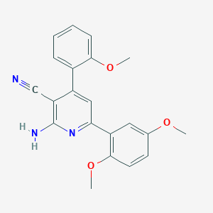 molecular formula C21H19N3O3 B7755832 2-Amino-6-(2,5-dimethoxyphenyl)-4-(2-methoxyphenyl)pyridine-3-carbonitrile 