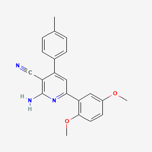 molecular formula C21H19N3O2 B7755833 2-Amino-6-(2,5-dimethoxyphenyl)-4-(4-methylphenyl)pyridine-3-carbonitrile 