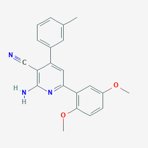 molecular formula C21H19N3O2 B7755841 2-Amino-6-(2,5-dimethoxyphenyl)-4-(3-methylphenyl)pyridine-3-carbonitrile 