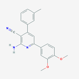 2-Amino-6-(3,4-dimethoxyphenyl)-4-(3-methylphenyl)pyridine-3-carbonitrile
