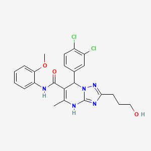 molecular formula C23H23Cl2N5O3 B7755861 7-(3,4-dichlorophenyl)-2-(3-hydroxypropyl)-N-(2-methoxyphenyl)-5-methyl-1H,7H-[1,2,4]triazolo[1,5-a]pyrimidine-6-carboxamide 