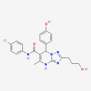 molecular formula C22H22ClN5O3 B7755883 N-(4-chlorophenyl)-7-(4-hydroxyphenyl)-2-(3-hydroxypropyl)-5-methyl-4H,7H-[1,2,4]triazolo[1,5-a]pyrimidine-6-carboxamide 