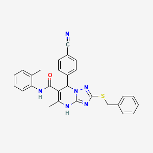 2-benzylsulfanyl-7-(4-cyanophenyl)-5-methyl-N-(2-methylphenyl)-4,7-dihydro-[1,2,4]triazolo[1,5-a]pyrimidine-6-carboxamide