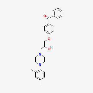 molecular formula C28H32N2O3 B7755929 1-(4-Benzoylphenoxy)-3-[4-(2,4-dimethylphenyl)piperazin-1-yl]propan-2-ol 