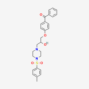 molecular formula C27H30N2O5S B7755936 (4-(2-Hydroxy-3-(4-tosylpiperazin-1-yl)propoxy)phenyl)(phenyl)methanone 