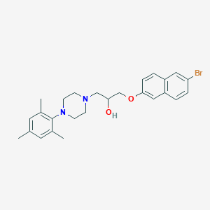molecular formula C26H31BrN2O2 B7755942 1-[(6-Bromonaphthalen-2-yl)oxy]-3-[4-(2,4,6-trimethylphenyl)piperazin-1-yl]propan-2-ol 