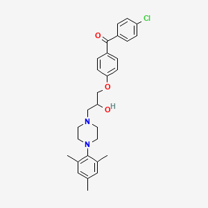 molecular formula C29H33ClN2O3 B7755945 1-[4-(4-Chlorobenzoyl)phenoxy]-3-[4-(2,4,6-trimethylphenyl)piperazin-1-yl]propan-2-ol 