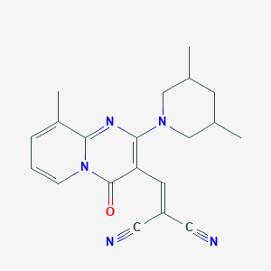 molecular formula C20H21N5O B7755949 2-[[2-(3,5-Dimethylpiperidin-1-yl)-9-methyl-4-oxopyrido[1,2-a]pyrimidin-3-yl]methylidene]propanedinitrile 