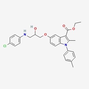 ethyl 5-{3-[(4-chlorophenyl)amino]-2-hydroxypropoxy}-2-methyl-1-(4-methylphenyl)-1H-indole-3-carboxylate