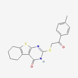 molecular formula C19H18N2O2S2 B7755986 2-[(4-Hydroxy-5,6,7,8-tetrahydro[1]benzothieno[2,3-d]pyrimidin-2-yl)sulfanyl]-1-(4-methylphenyl)ethanone 