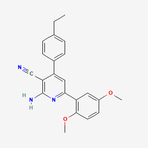 molecular formula C22H21N3O2 B7756032 2-Amino-6-(2,5-dimethoxyphenyl)-4-(4-ethylphenyl)nicotinonitrile 