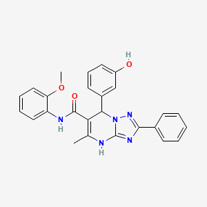 molecular formula C26H23N5O3 B7756033 7-(3-hydroxyphenyl)-N-(2-methoxyphenyl)-5-methyl-2-phenyl-4,7-dihydro-[1,2,4]triazolo[1,5-a]pyrimidine-6-carboxamide 