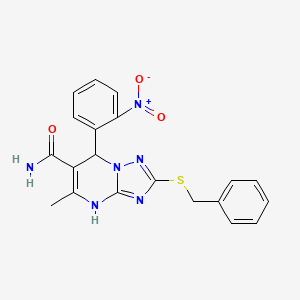 2-Benzylsulfanyl-5-methyl-7-(2-nitrophenyl)-4,7-dihydro-[1,2,4]triazolo[1,5-a]pyrimidine-6-carboxamide