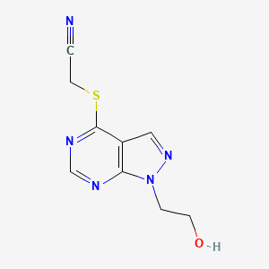 {[1-(2-hydroxyethyl)-1H-pyrazolo[3,4-d]pyrimidin-4-yl]sulfanyl}acetonitrile