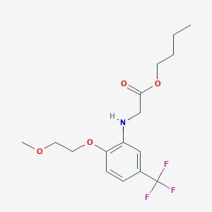 molecular formula C16H22F3NO4 B7756227 Butyl 2-[2-(2-methoxyethoxy)-5-(trifluoromethyl)anilino]acetate 