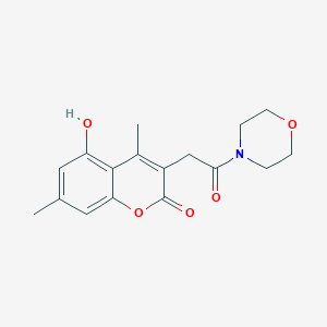 molecular formula C17H19NO5 B7756242 5-hydroxy-4,7-dimethyl-3-(2-morpholin-4-yl-2-oxoethyl)-2H-chromen-2-one 