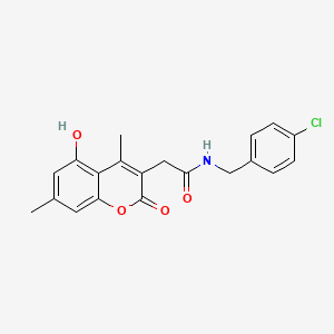 molecular formula C20H18ClNO4 B7756250 N-(4-chlorobenzyl)-2-(5-hydroxy-4,7-dimethyl-2-oxo-2H-chromen-3-yl)acetamide 