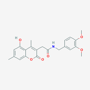 molecular formula C22H23NO6 B7756254 N-(3,4-dimethoxybenzyl)-2-(5-hydroxy-4,7-dimethyl-2-oxo-2H-chromen-3-yl)acetamide 