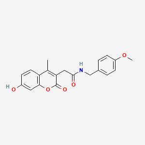 molecular formula C20H19NO5 B7756258 2-(7-hydroxy-4-methyl-2-oxo-2H-chromen-3-yl)-N-(4-methoxybenzyl)acetamide 