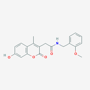 molecular formula C20H19NO5 B7756292 2-(7-hydroxy-4-methyl-2-oxo-2H-chromen-3-yl)-N-(2-methoxybenzyl)acetamide 