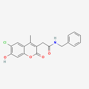 molecular formula C19H16ClNO4 B7756359 N-benzyl-2-(6-chloro-7-hydroxy-4-methyl-2-oxo-2H-chromen-3-yl)acetamide 
