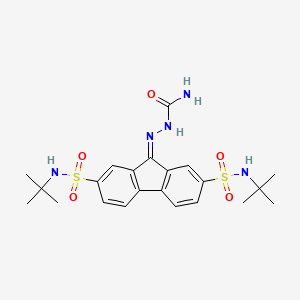 molecular formula C22H29N5O5S2 B7756369 9-[(aminocarbonyl)hydrazono]-N,N'-di-tert-butyl-9H-fluorene-2,7-disulfonamide 