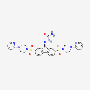 [[2,7-Bis[(4-pyridin-2-ylpiperazin-1-yl)sulfonyl]fluoren-9-ylidene]amino]urea
