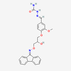 (E)-2-(4-(3-(((9H-fluoren-9-ylidene)amino)oxy)-2-hydroxypropoxy)-3-methoxybenzylidene)hydrazinecarboxamide