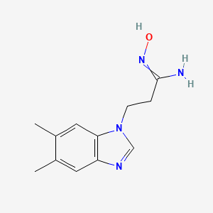 molecular formula C12H16N4O B7756396 3-(5,6-dimethylbenzimidazol-1-yl)-N'-hydroxypropanimidamide 