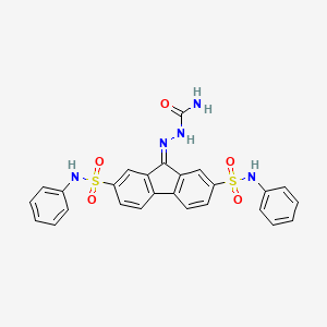 molecular formula C26H21N5O5S2 B7756405 [[2,7-Bis(phenylsulfamoyl)fluoren-9-ylidene]amino]urea 