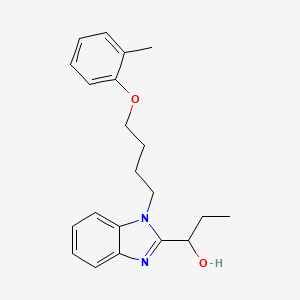 molecular formula C21H26N2O2 B7756417 1-{1-[4-(2-methylphenoxy)butyl]-1H-benzimidazol-2-yl}propan-1-ol 