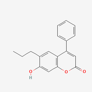 molecular formula C18H16O3 B7756421 7-hydroxy-4-phenyl-6-propyl-2H-chromen-2-one 