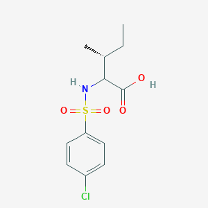 molecular formula C12H16ClNO4S B7756428 (3R)-2-[(4-chlorophenyl)sulfonylamino]-3-methylpentanoic acid 