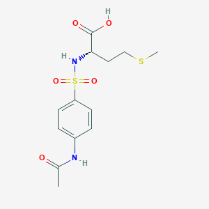molecular formula C13H18N2O5S2 B7756436 (S)-2-(4-acetamidophenylsulfonamido)-4-(methylthio)butanoic acid 